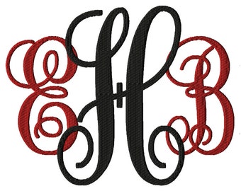 Fill Stitch Monogram Font Embroidery Font Machine Embroidery Design Fonts For Instant Download - 6 Sizes