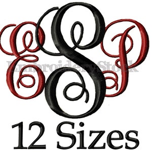 Interlocking Vine Embroidery Font Monogram Font Machine Embroidery Fonts Design Embroidery Intertwined Monogram Font