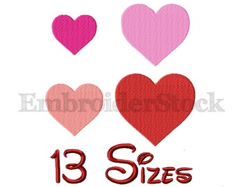 Heart Machine Embroidery Heart Embroidery Design Hearts Pattern-13 Sizes  Not Applique File