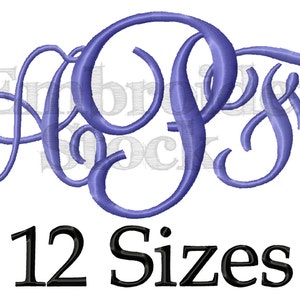 Sidney  Monogram Font Monogram Machine Embroidery Font Monogram Design Machine Embroidery Design - 12 Sizes