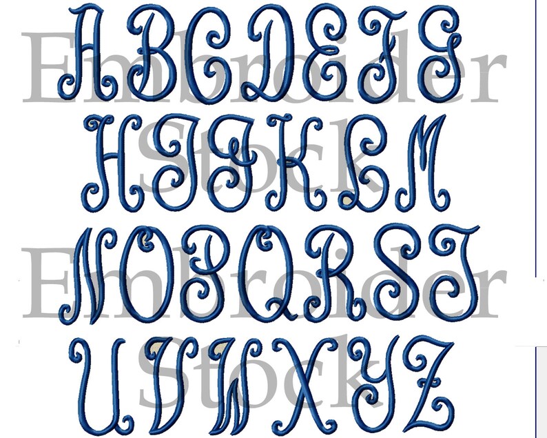 Pillow Font Embroidery Monogram Font Machine Embroidery Font Etsy