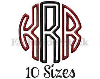 Circle Applique Monogram Design Embroidery Applique Embroidery Fonts Designs Alphabet Pocket Applique Font Machine Font Design