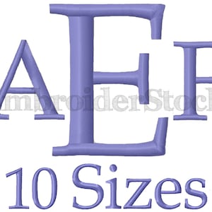 Embroidery Machine Font Stacked monogram Typwriter Embroidery Fonts - 10 Sizes