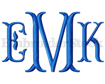 Fishtail Satin Stitch Font Embroidery Design Fonts For Embroidery Monograms Fonts - 2 Tailles