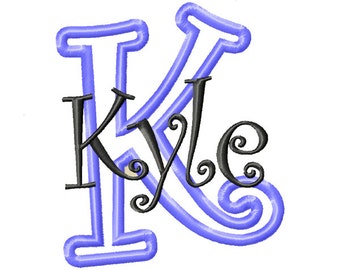 Curlz Applique Font Curlz Font Applique Machine Embroidery Monogram Font Curlz Monogram Font Machine Embroidery - 5 Sizes