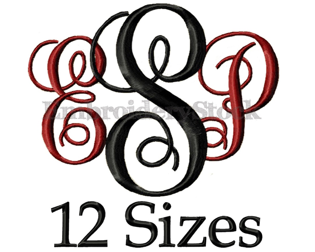 Interlocking Vine Machine Embroidery Fonts - Machine Embroidery Designs ...