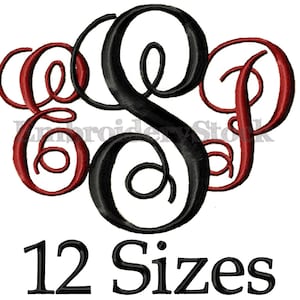 Interlocking Vine Machine Embroidery Fonts - Machine Embroidery Designs Monogram Embroidery Fonts Embroidery Monogram Fonts For Embroidery