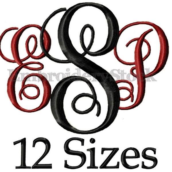 Interlocking Vine Machine Embroidery Fonts - Machine Embroidery Designs Monogram Embroidery Fonts Embroidery Monogram Fonts For Embroidery