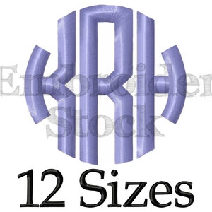 Circle Monogram Font Monogram Machine Embroidery Font Monogram Design Embroidery Fonts - 12 Sizes