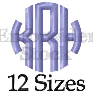 Circle Monogram Font Monogram Machine Embroidery Font Monogram Design Embroidery Fonts - 12 Sizes