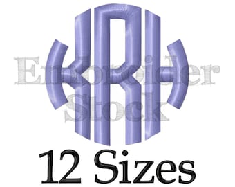 Kreis Monogramm Schrift Monogramm Maschine Stickerei Schrift Monogramm Design Stickerei Schriften - 12 Größen