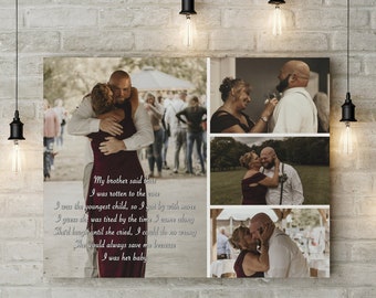Gift for Mother with text/ Mother's Day canvas with lyrics, Mother-son dance lyrics canvas. B'day gift for mom/ Christmas gift to mom