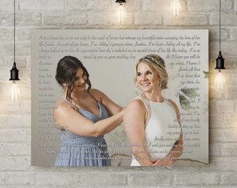 Best Friends canvas, MOH speech canvas. BFFs canvas. Maid of Honor speech canvas/ Matron of Honor speech print canvas/ Bridesmaids speech