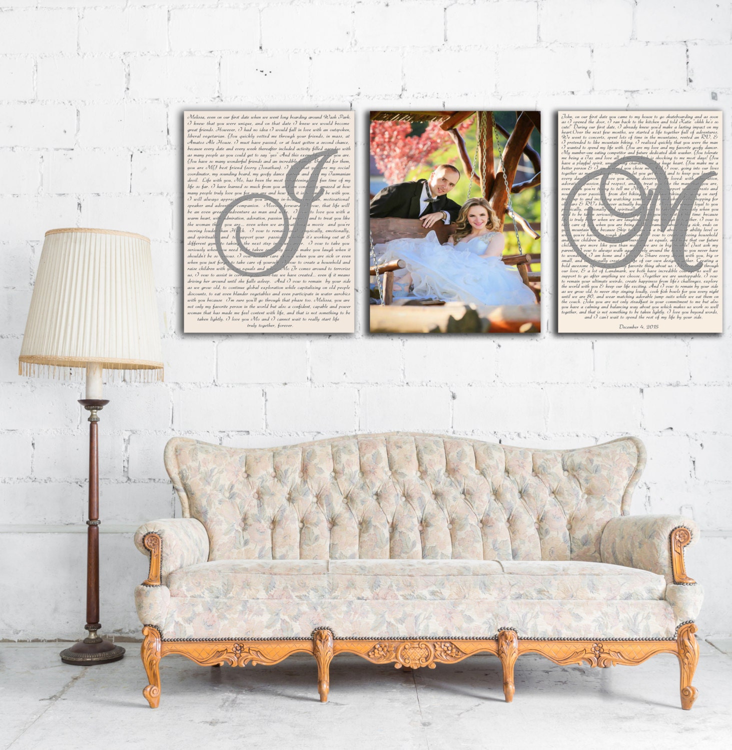 Wedding Vows Canvas Set of 3 Canvas Prints Wedding Vows and Etsy