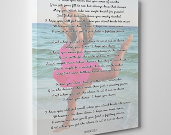 Bestseller Custom Canvas with Lyrics, Text, Word art, Quotes. Personalized Canvas Gift Custom Gallery Canvas Print with a background picture
