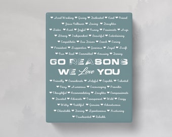 BIRTHDAY GIFT to a friend, Reasons we Love you Sign, Unique Birthday gift. Personalized Gift for Birthday. 50th B'day gift