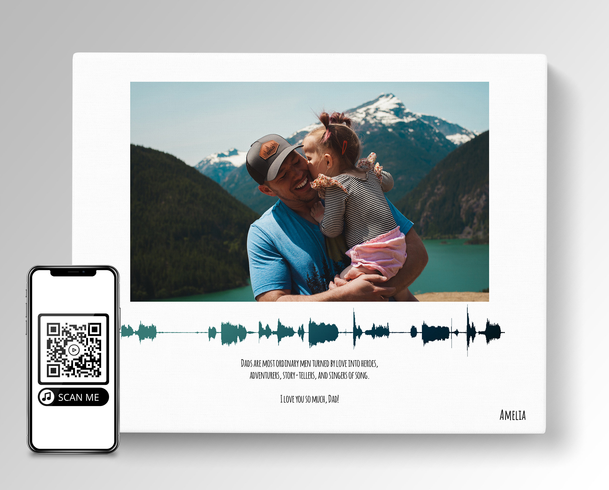 QR Code on Picture With Voice Message or Music. Father's - Etsy
