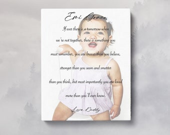 Custom Canvas with Lyrics, Text, Word art, Quotes. Personalized Canvas Gift Custom Canvas Print with background picture. Baby Keepsake print