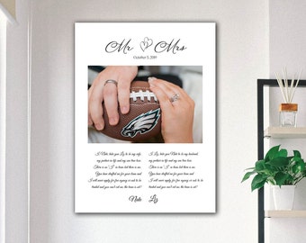 Wedding picture Anniversary Gift, Photo print with wedding Vows art, Anniversary Vows renewal art on canvas, B'day gift to wife or husband
