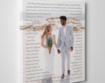 Wedding Anniversary Song Print on canvas. First Anniversary gift for husband. Birthday gift. Wedding Song Lyrics Print Art Modern Canvas Lab