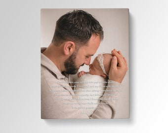 Personalized father and son or father and daughter poem print on canvas, Print gift for father, gift for daddy first Father’s Day