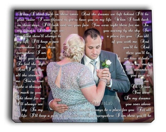 gift for mom/ Mother - Son dance lyrics canvas. Mom's B'day gift. Son and mom song lyrics canvas. Gift to mom after wedding