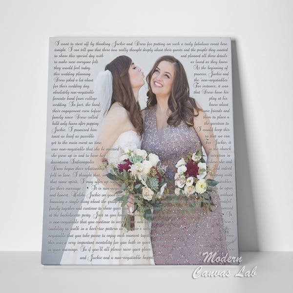 MOH Speech Canvas/ Maid of Honor Canvas/ BFFs Canvas Gift/ Custom Canvas with Lyrics/ Wedding Canvas Gift. wedding speech canvas / Big Sale