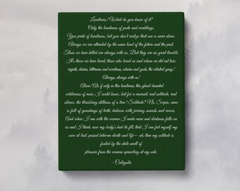 Custom Text print/ custom Poem print/ Speech print/ College Essay print to canvas/ Eulogy print on canvas. Christmas and B'day gift Print
