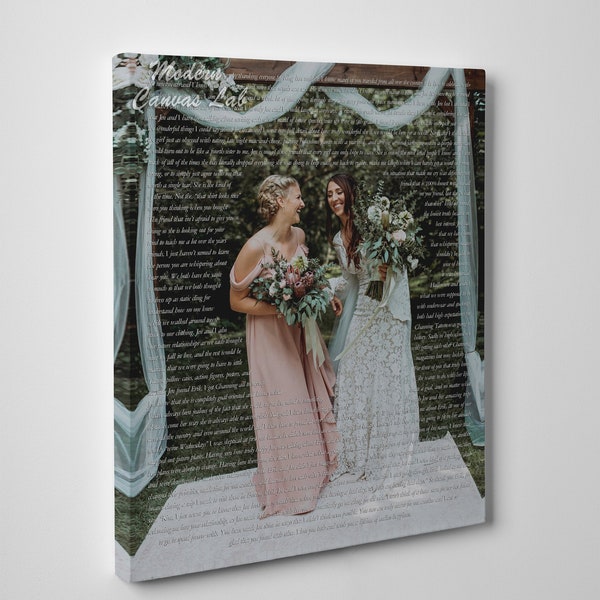 Picture Maid Of Honor Speech Canvas, Matron of honor Canvas, MOH speech canvas, Best Friend canvas. After wedding friend's canvas gift
