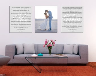 Wedding Vows Sign on Canvas | Wedding Vows His and Hers | Wedding Vows Mr and Mrs Print | Vows Art Design Canvas Print