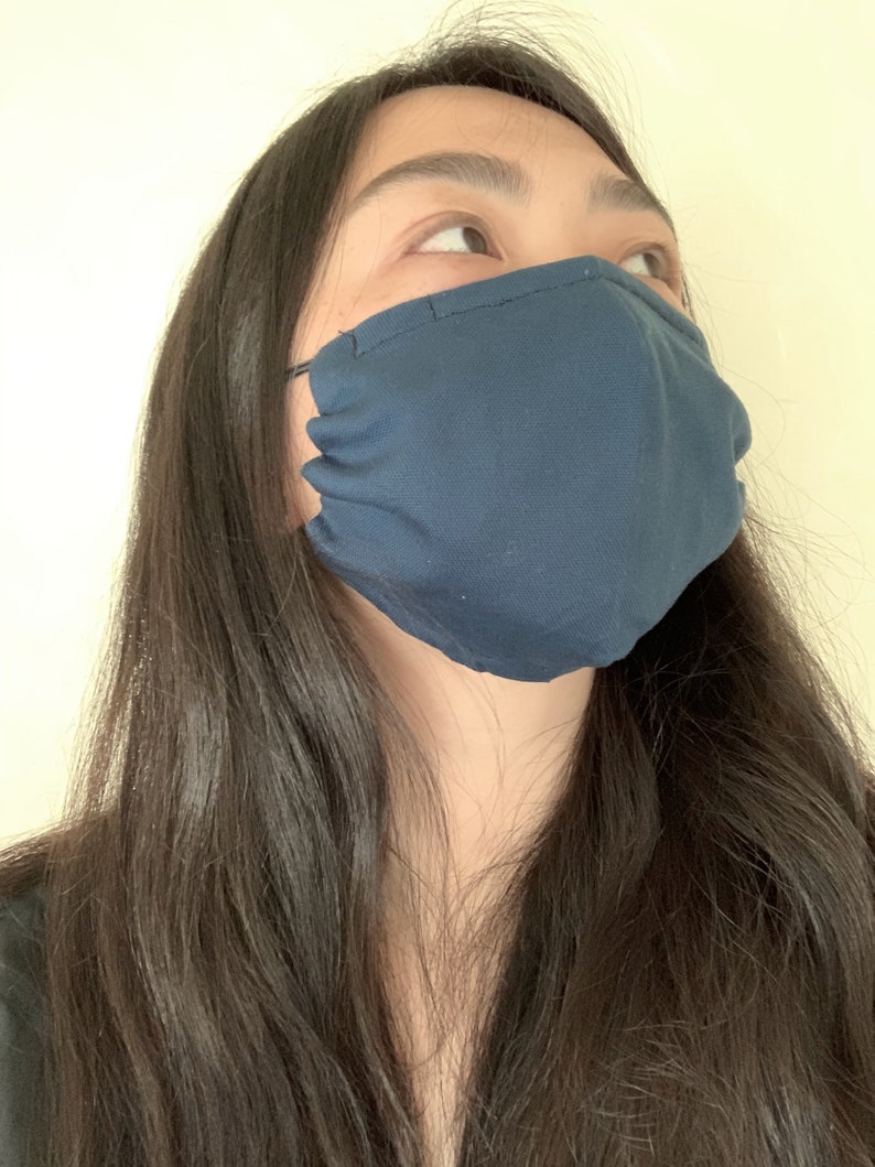 Reversible Cotton/Linen Full Coverage Face Mask with Wire Etsy