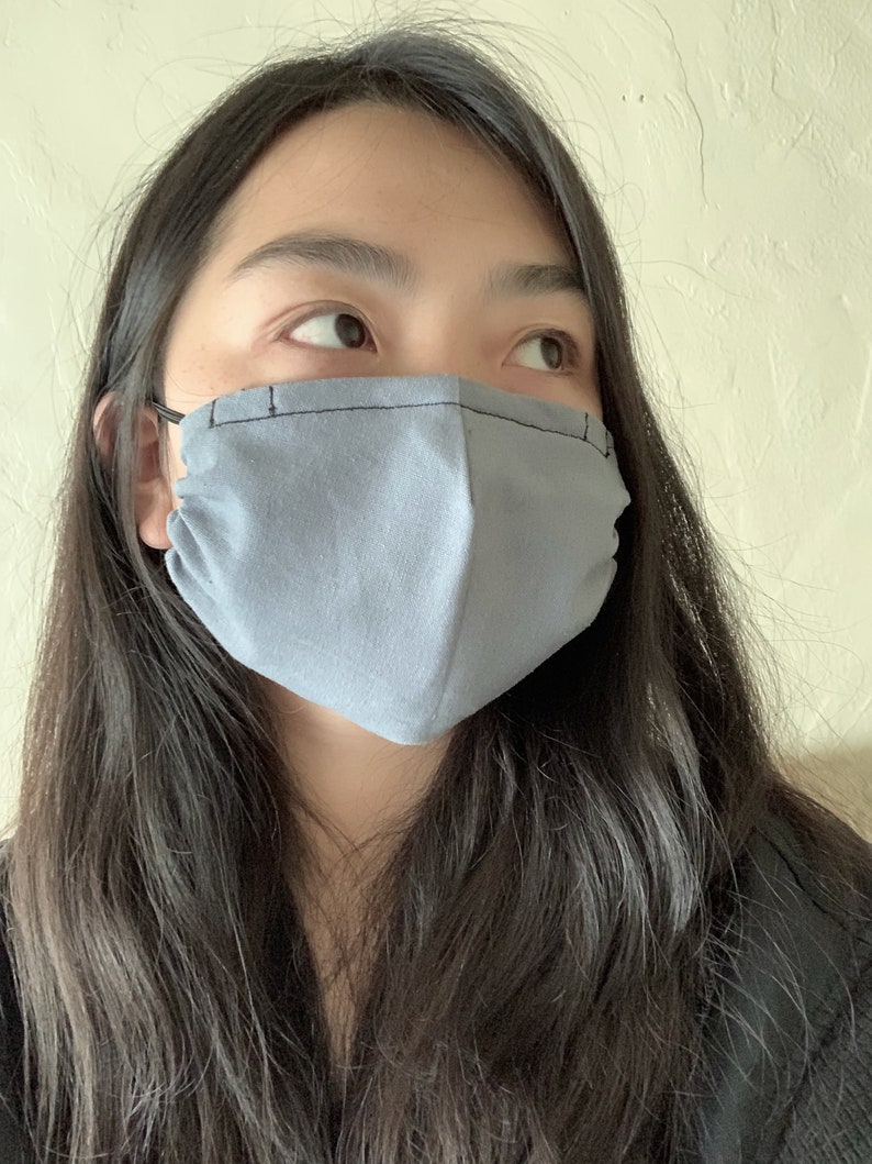 Reversible Cotton/Linen Full Coverage Face Mask with Wire Etsy