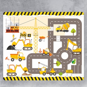 車用プレイマット: 59 x 50 cm IKEA KRITTER 子供用テーブルに適した家具ステッカー「CONSTRUCTION」 - 家具は含まれていません