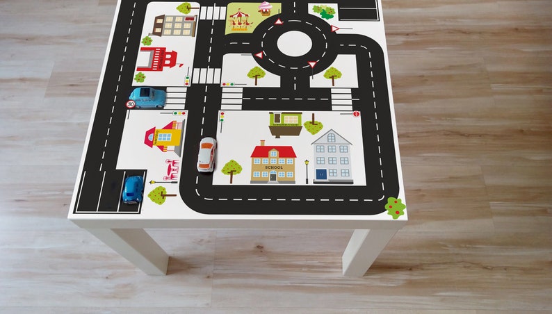 Roar decal Ride on CITY: 55x55cm sutitable for IKEA LACK kids table Furniture not include image 1