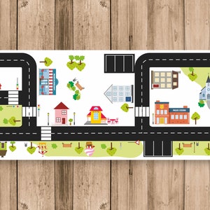 Vinyl Spielmatte Antihaft: 146,5 x 39 cm "Ride on City" passend für IKEA KALLAX Aufbewahrungsbox ohne Möbel