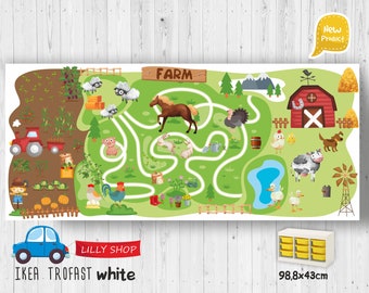 FARM entertaining sticker 98,8x43cm sutitable for IKEA white Trofast storage - Furniture not included