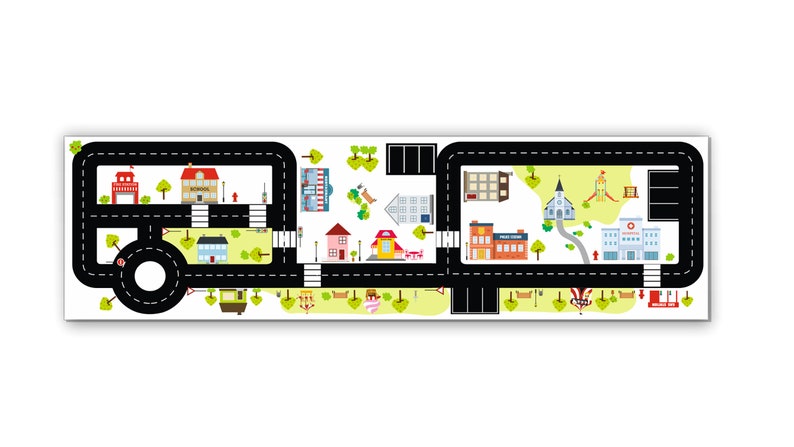 Road decal RIDE on City: 146,5x39cm. sutitable for Ikea KALLAX storagesee picture Furniture not include Black