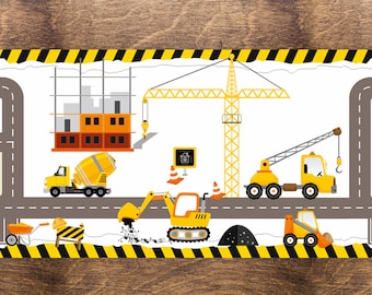 Construction Road Sticker: Playmat for IKEA Kallax (146,3x38,7cm)