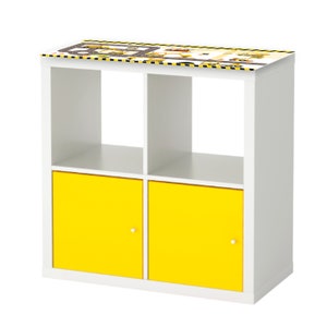 Verkeerssticker 'Constructie': 77 x 39 cm, geschikt voor IKEA KALLAX (plank NIET inbegrepen)