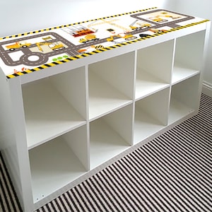Naklejka droga "Budowa", mata edukacyjna, do zabawy dla dzieci: 146,3 x 38,7 cm. Pasuje do regału KALLAX Ikea\patrz zdjęcie\