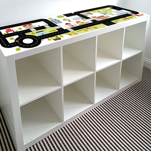 Road decal "RIDE on City":  146,5x39cm. sutitable for Ikea KALLAX storage\see picture\ - Furniture not include