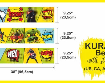 IKEA Kura Beds 3 stickers - Super Heroes Themed Kura Bed Decal - Nursery Decor Kura Bed Sticker