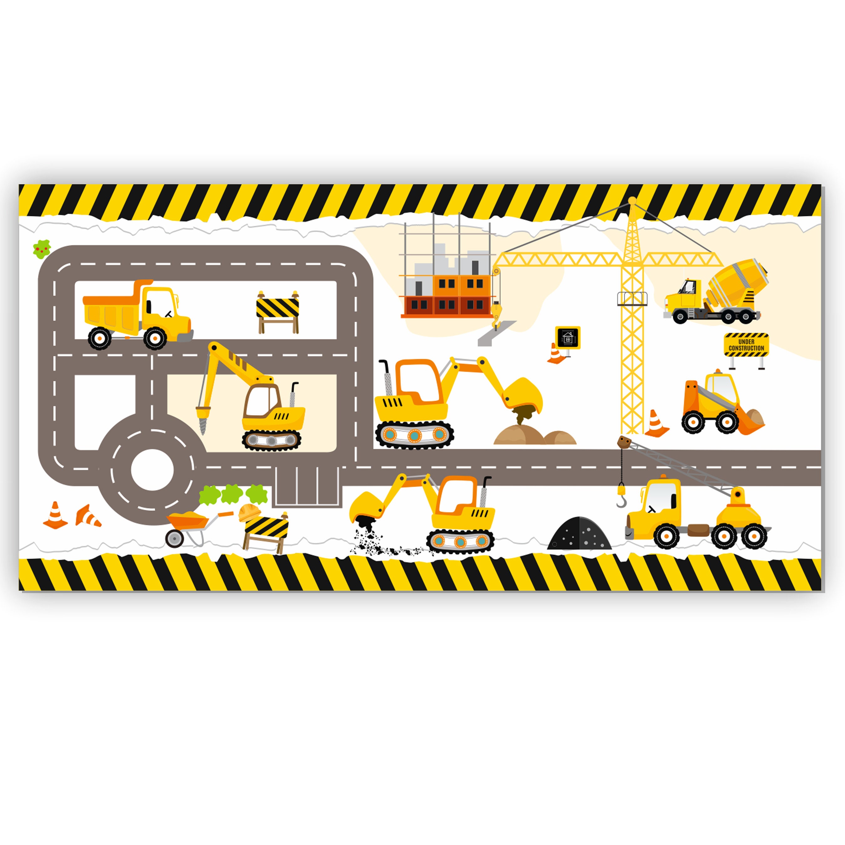 Play Mat for Cars 77x39cm Sticker construction Etsy