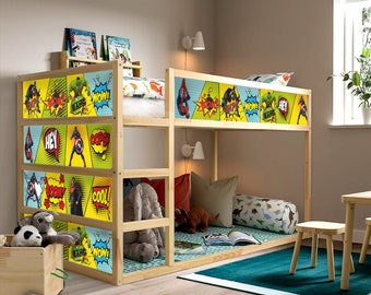 IKEA Kura Beds for Kids Room - Super Heroes Themed Kura Bed Decal - Nursery Decor Kura Bed Sticker