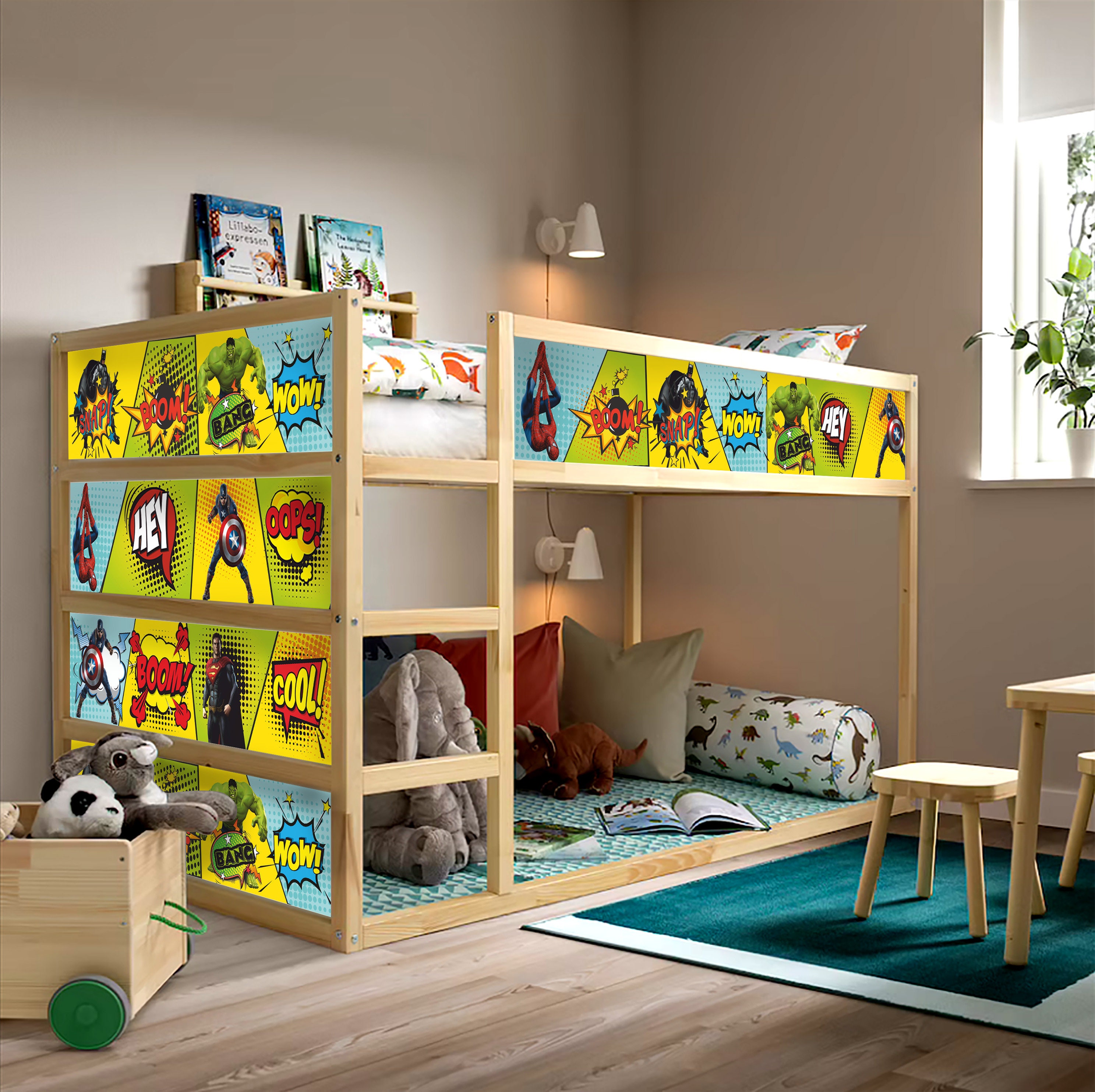 Scarp Gaan wandelen hospita IKEA Kura Beds for Kids Room Super Heroes Themed Kura Bed - Etsy
