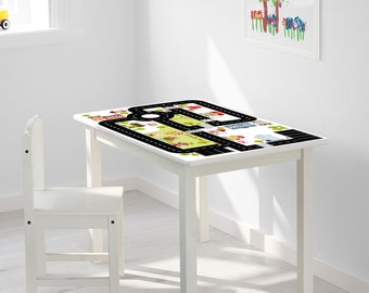 Road decal: 75x50cm Furniture stickers "Ride on CITY" sutitable for IKEA SUNDVIK table  - Furniture not included
