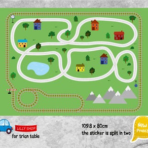 Train Table Decal: Kids Playroom Furniture Sticker (109.8x80cm)