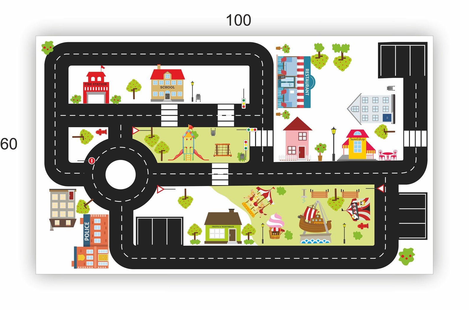 Play Mat for Cars 100x60cm Furniture Sticker ride on Etsy