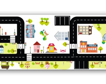 City Road decal: 138x38cm, 54,3x15in. Furniture sticker "Ride on CITY"   - Furniture not included