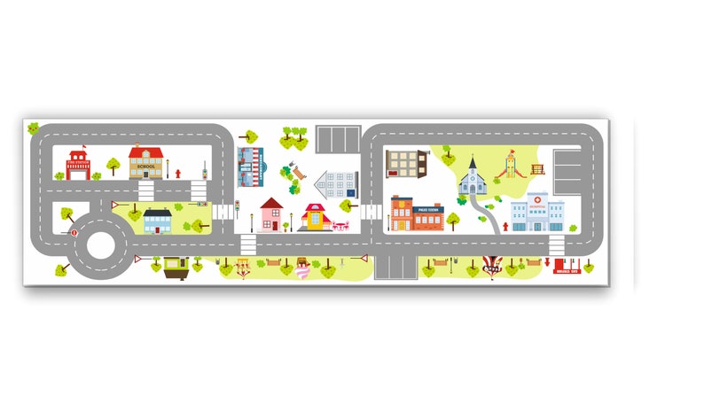 Road decal RIDE on City: 146,5x39cm. sutitable for Ikea KALLAX storagesee picture Furniture not include Gray